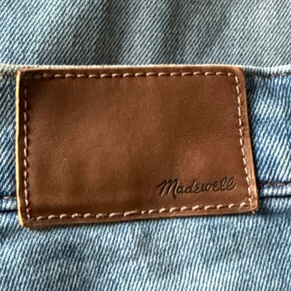 Madewell Wide Leg Crop Button Fly Size 26 Light Wash Frayed Hem - Picture 7 of 11